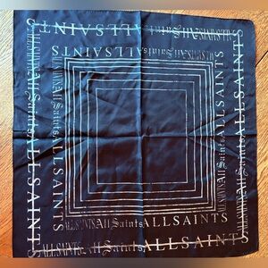 All Saints Bandana Scarf Black White Square 20x20 inch